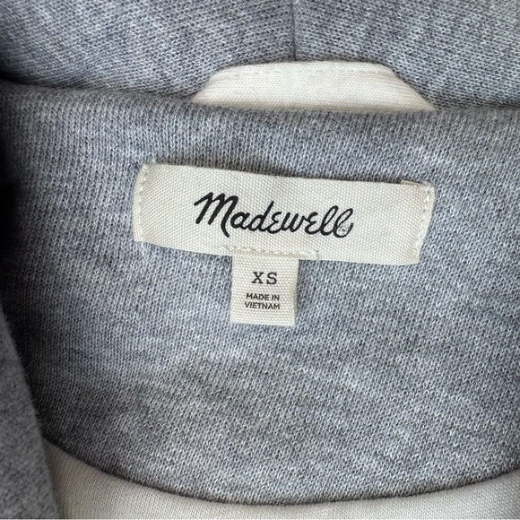 NWOT Madewell sweatshirt puffer blazer jacket gray blanket coat shawl swuffer XS - Picture 2 of 16